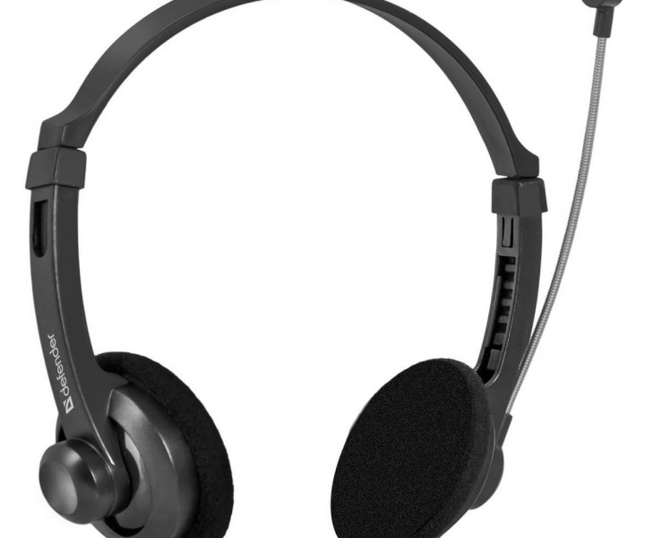 Наушники Defender Aura 104 Black, 2 x Mini jack (3.5 мм), накладные, кабель 1.8 м