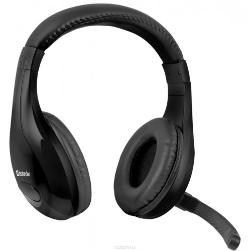 Наушники Defender Warhead G-170 Black, 2 x Mini jack (3.5 мм), накладные, регулятор громкости, кабель 2.5 м
