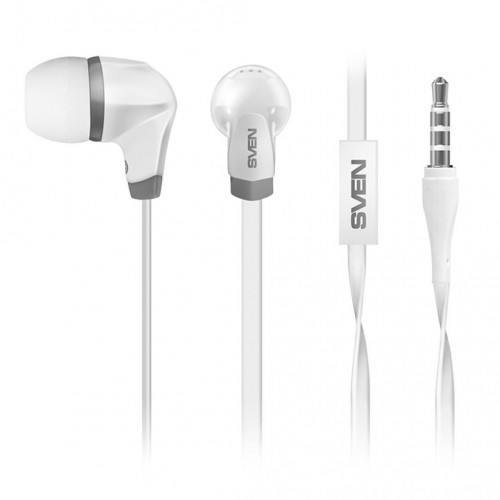 Наушники Sven SEB-260M White, Mini jack (3.5 мм), вакуумные, микрофон на проводе, кабель 1.2 м