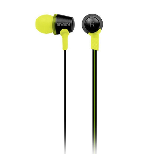 Наушники Sven SEB-190M Black/Green, Mini jack (3.5 мм) 4pin, вакуумные, микрофон на проводе, кабель 