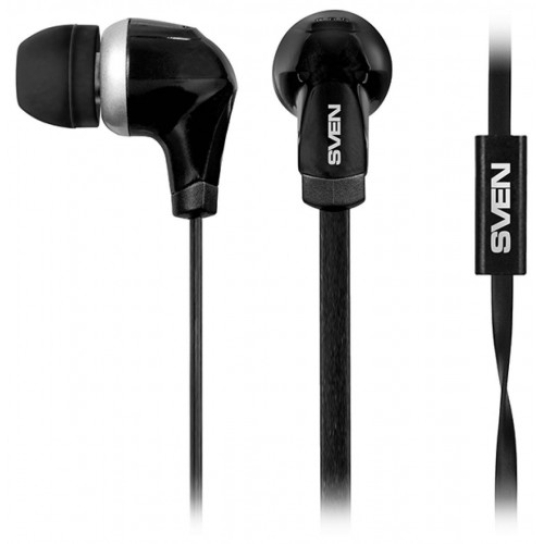 Наушники Sven SEB-260M Black, Mini jack (3.5 мм), вакуумные, микрофон на проводе, кабель 1.2 м