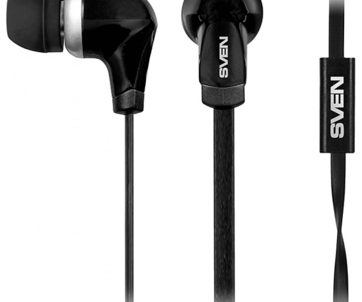 Наушники Sven SEB-260M Black, Mini jack (3.5 мм), вакуумные, микрофон на проводе, кабель 1.2 м