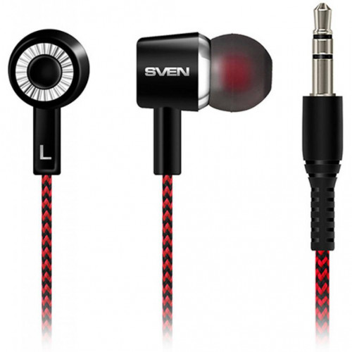 Наушники Sven SEB-108 Black/Red, Mini jack (3.5 мм), вакуумные, кабель 1.2 м