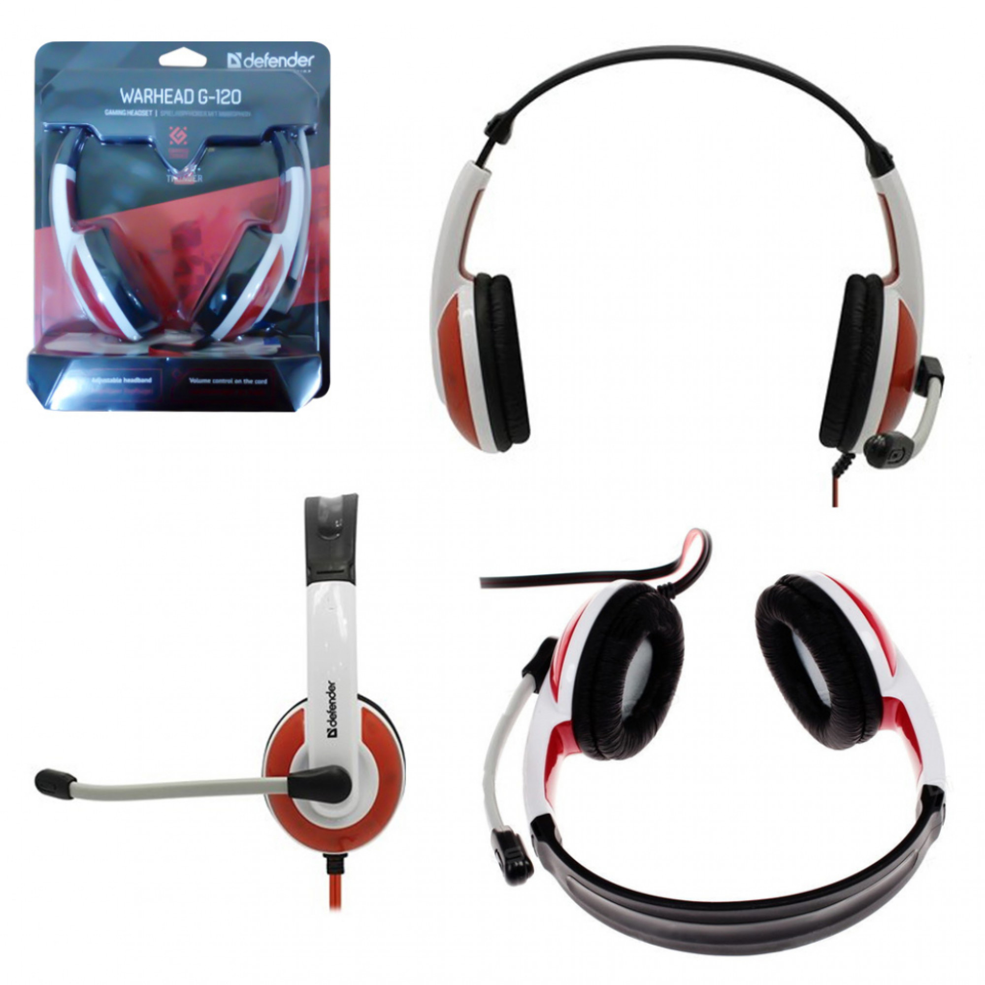 Наушники Defender Warhead G-120 Red/White