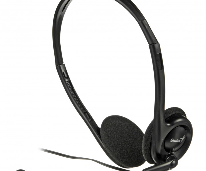 Гарнитура Genius HS-200C (31710151103) Black, 2 x Mini jack (3.5 мм), накладные, поворотный микрофон