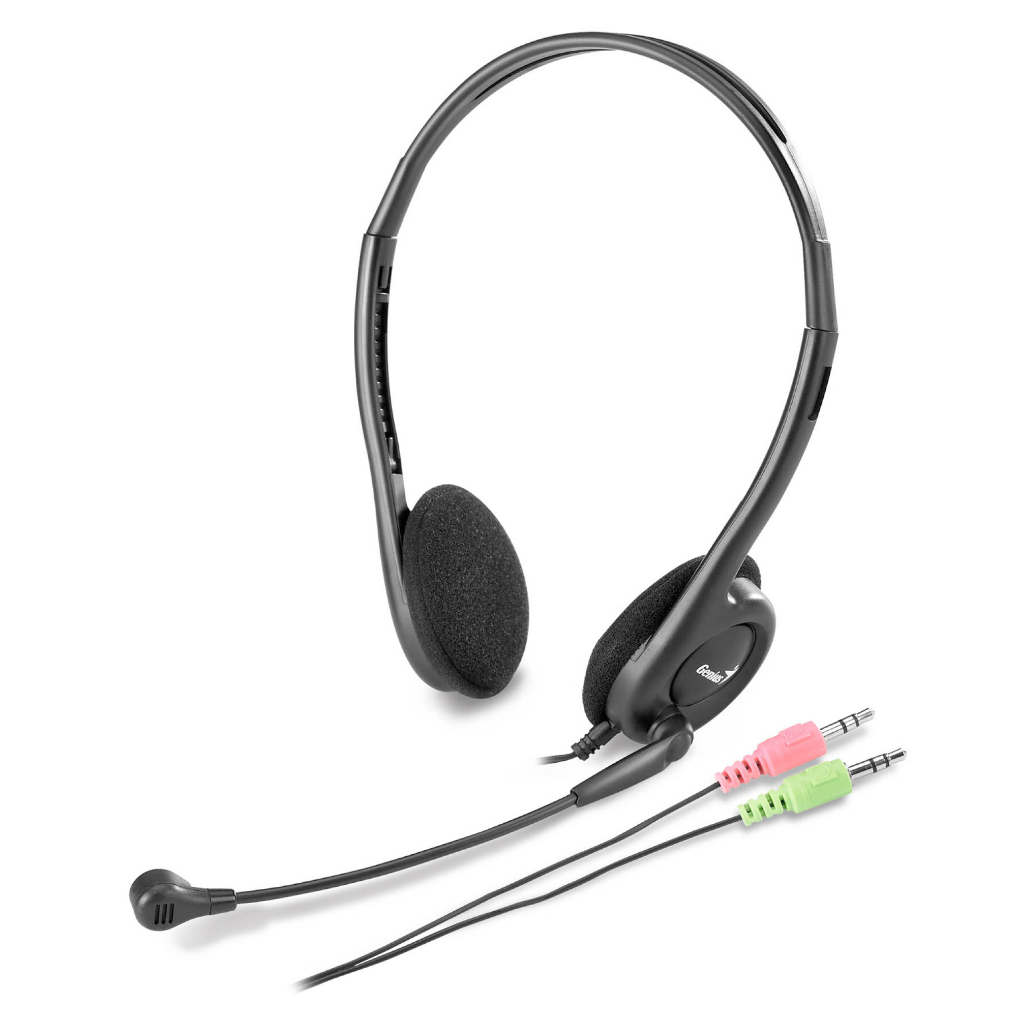 Гарнитура Genius HS-200C (31710151103) Black, 2 x Mini jack (3.5 мм), накладные, поворотный микрофон