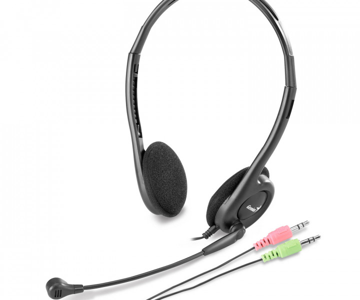Гарнитура Genius HS-200C (31710151103) Black, 2 x Mini jack (3.5 мм), накладные, поворотный микрофон
