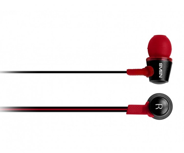 Наушники Sven SEB-190M Black/Red, Mini jack (3.5 мм) 4pin, вакуумные, микрофон, кабель 1.2 м