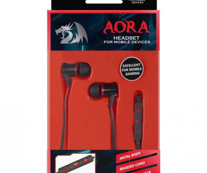 Наушники Defender Redragon Aora чорний +червоний, 1,2 м