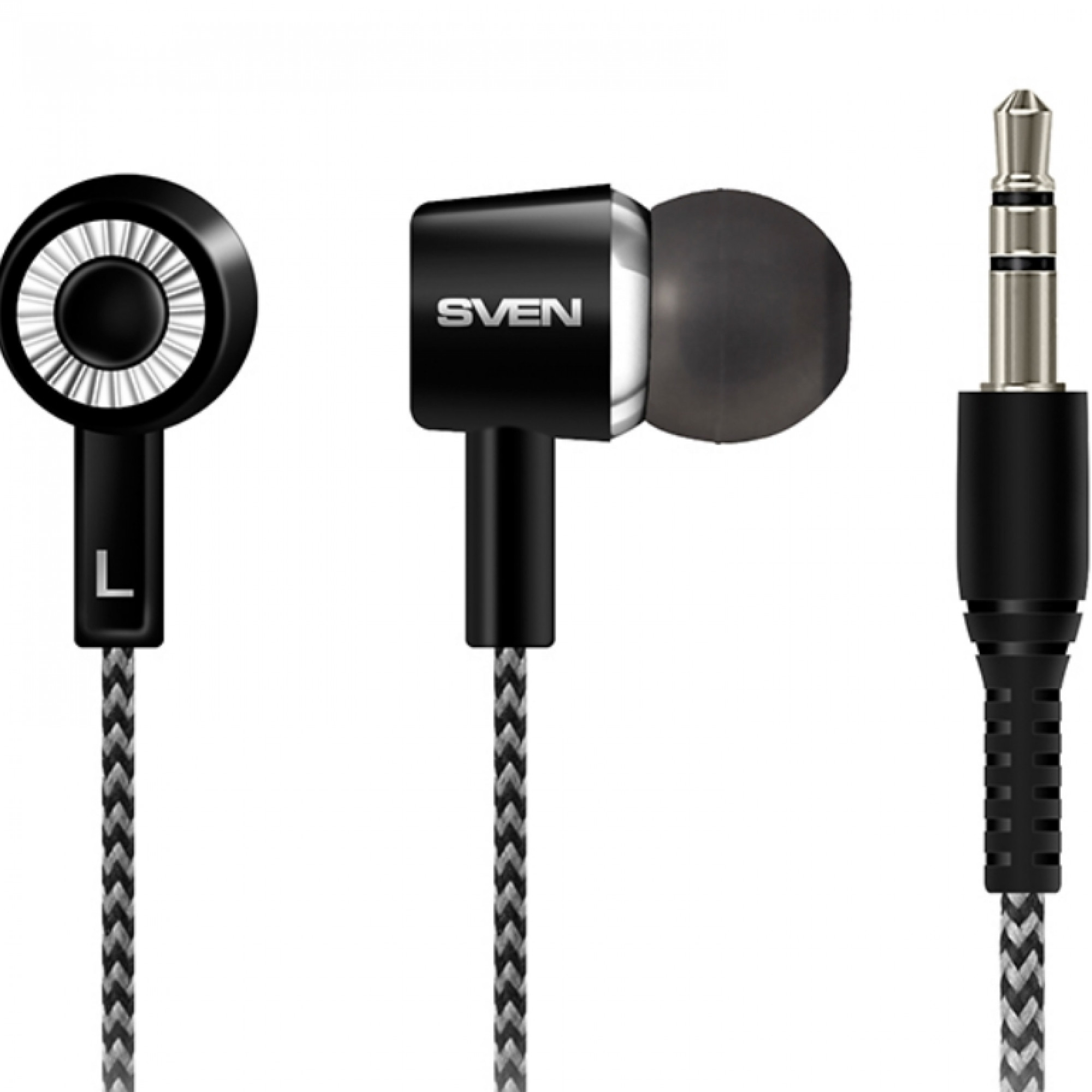 Наушники Sven SEB-109 Black/Silver, Mini jack (3.5 мм), вакуумные, кабель 1.2 м