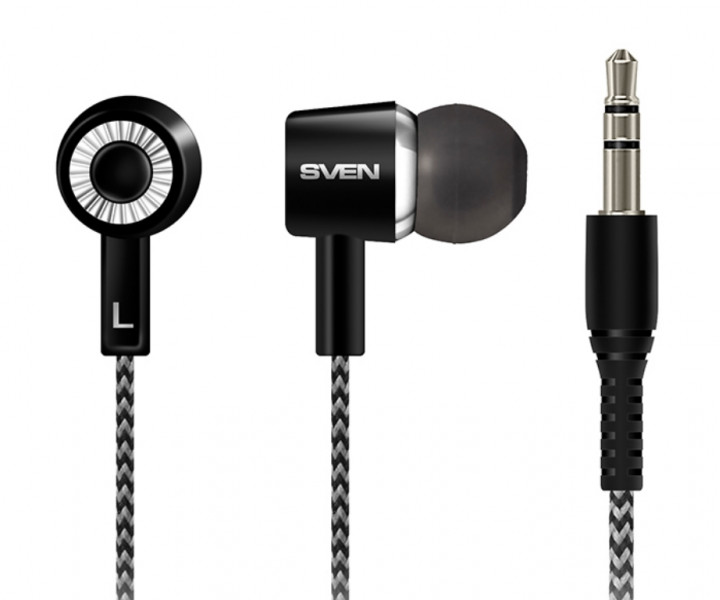 Наушники Sven SEB-109 Black/Silver, Mini jack (3.5 мм), вакуумные, кабель 1.2 м