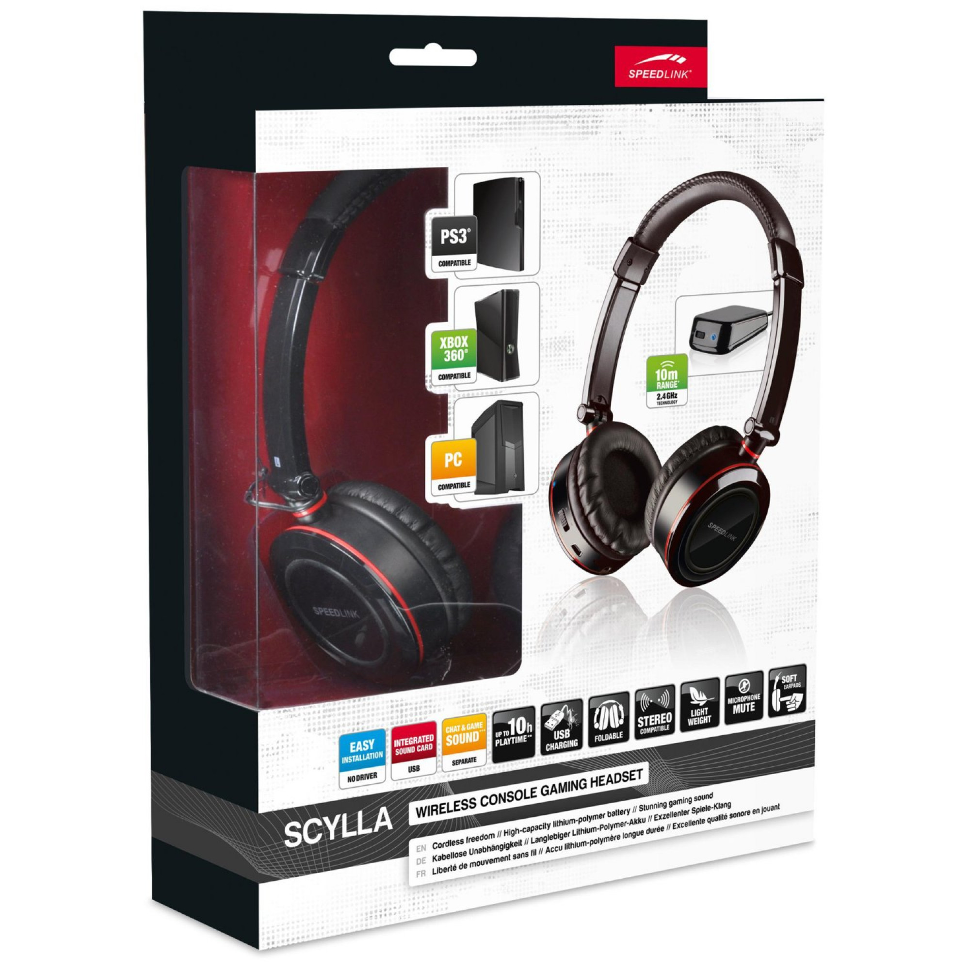 Гарнитура Speed Link Wireless Console Gaming Headset, PS3/Xbox 360/PC Black (SL-4478-BK)