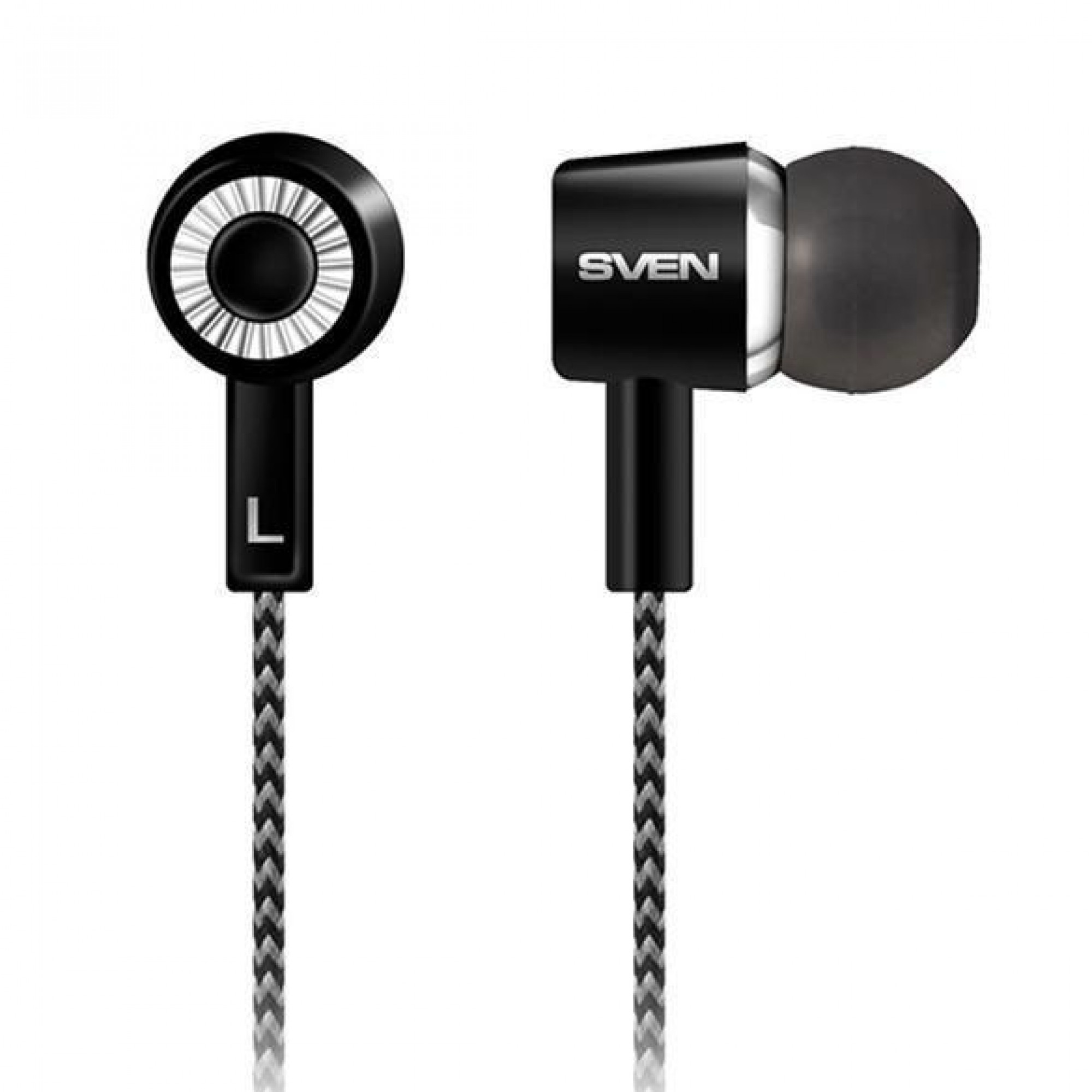 Наушники Sven SEB-109 Black/Silver, Mini jack (3.5 мм), вакуумные, кабель 1.2 м