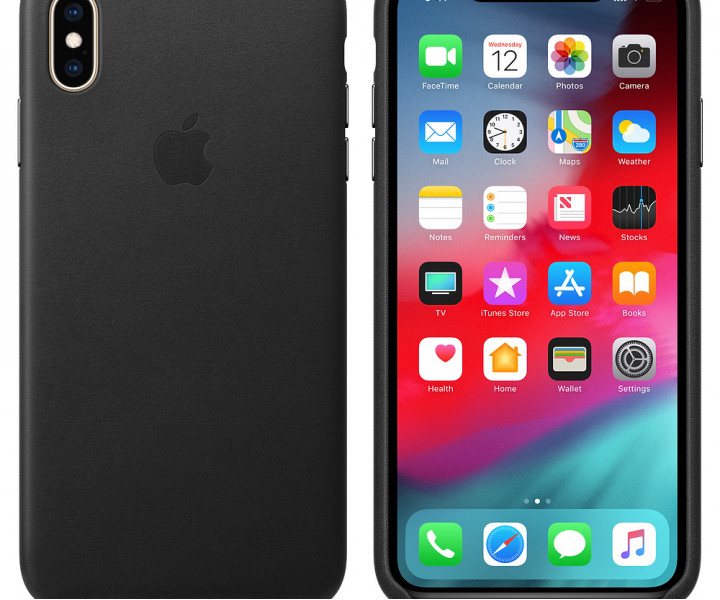 Чохол Apple Leather Case Black (MRWT2) для iPhone XS Max