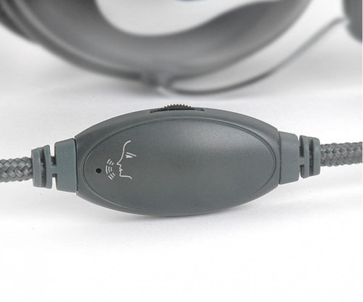 Наушники Gemix HP-320MV Black/Silver, 2 x Mini jack (3.5 мм), накладные, регулятор громкости, кабель