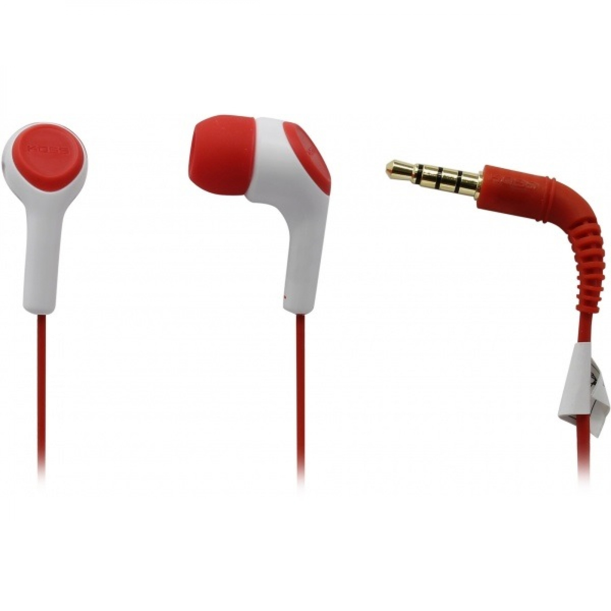 Наушники KOSS KEB15i Red, Mini jack (3.5 мм), вакуумные, микрофон на проводе, кабель 1.2 м