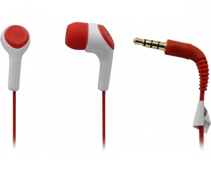 Наушники KOSS KEB15i Red, Mini jack (3.5 мм), вакуумные, микрофон на проводе, кабель 1.2 м