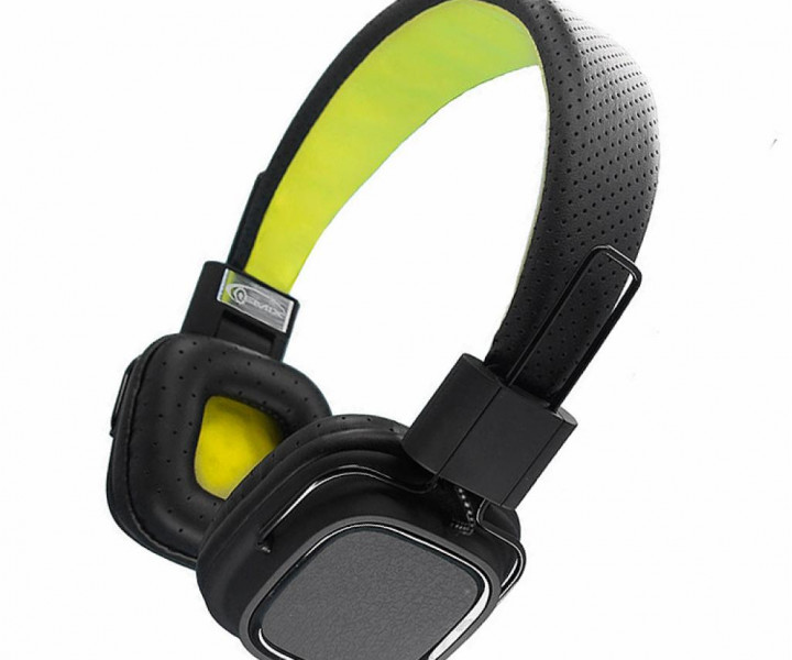 Наушники Gemix Clarks Black/Green, Mini jack (3.5 мм), накладные, кабель 1.2 м