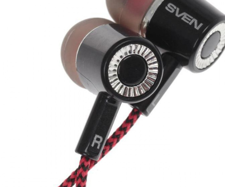 Наушники Sven SEB-108 Black/Red, Mini jack (3.5 мм), вакуумные, кабель 1.2 м