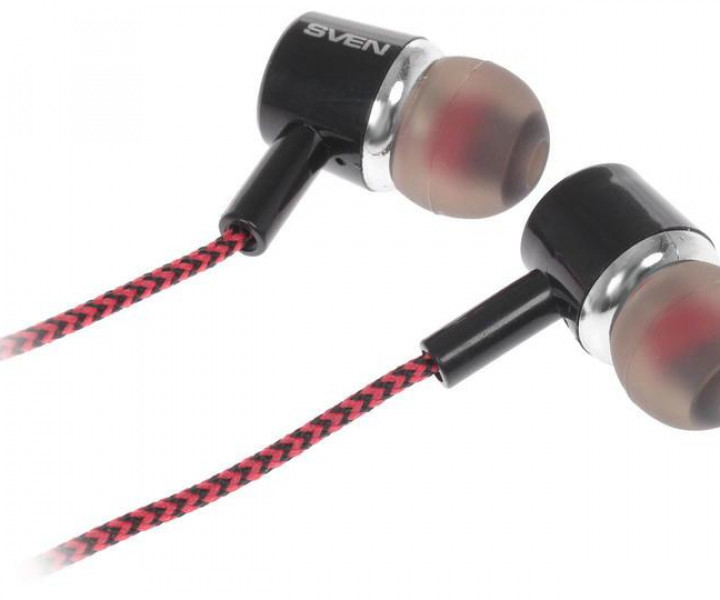 Наушники Sven SEB-108 Black/Red, Mini jack (3.5 мм), вакуумные, кабель 1.2 м