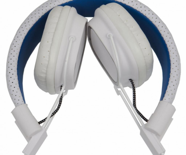 Навушники Gemix Clarks White / Blue, Mini jack (3.5 мм), накладні, кабель 1.2 м