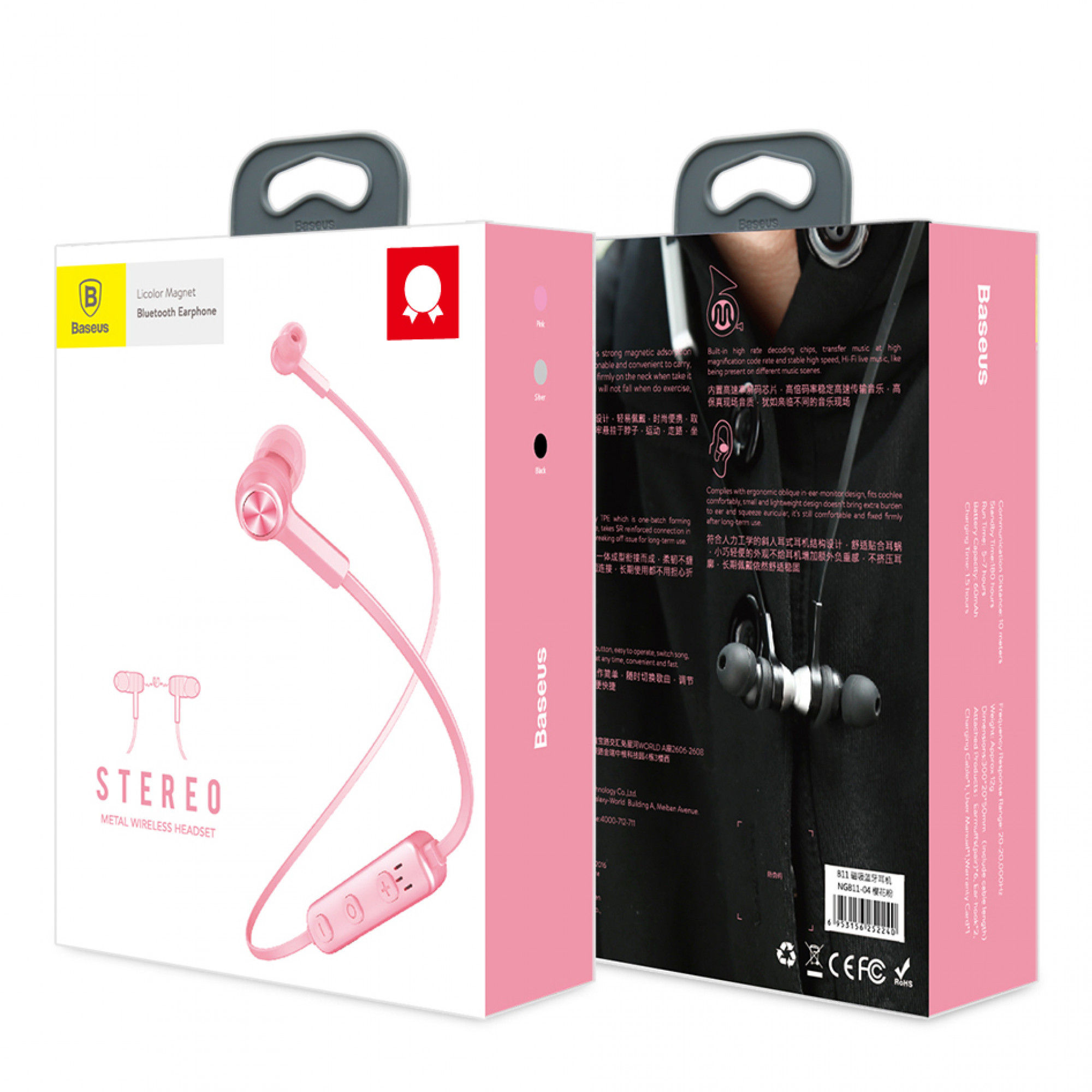Bluetooth навушники Licolor Magnet Earphone Sakura Pink
