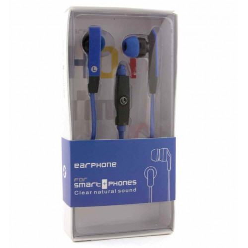 Наушники M3 Blue, Mini jack (3.5 мм), вакуумные, микрофон на проводе