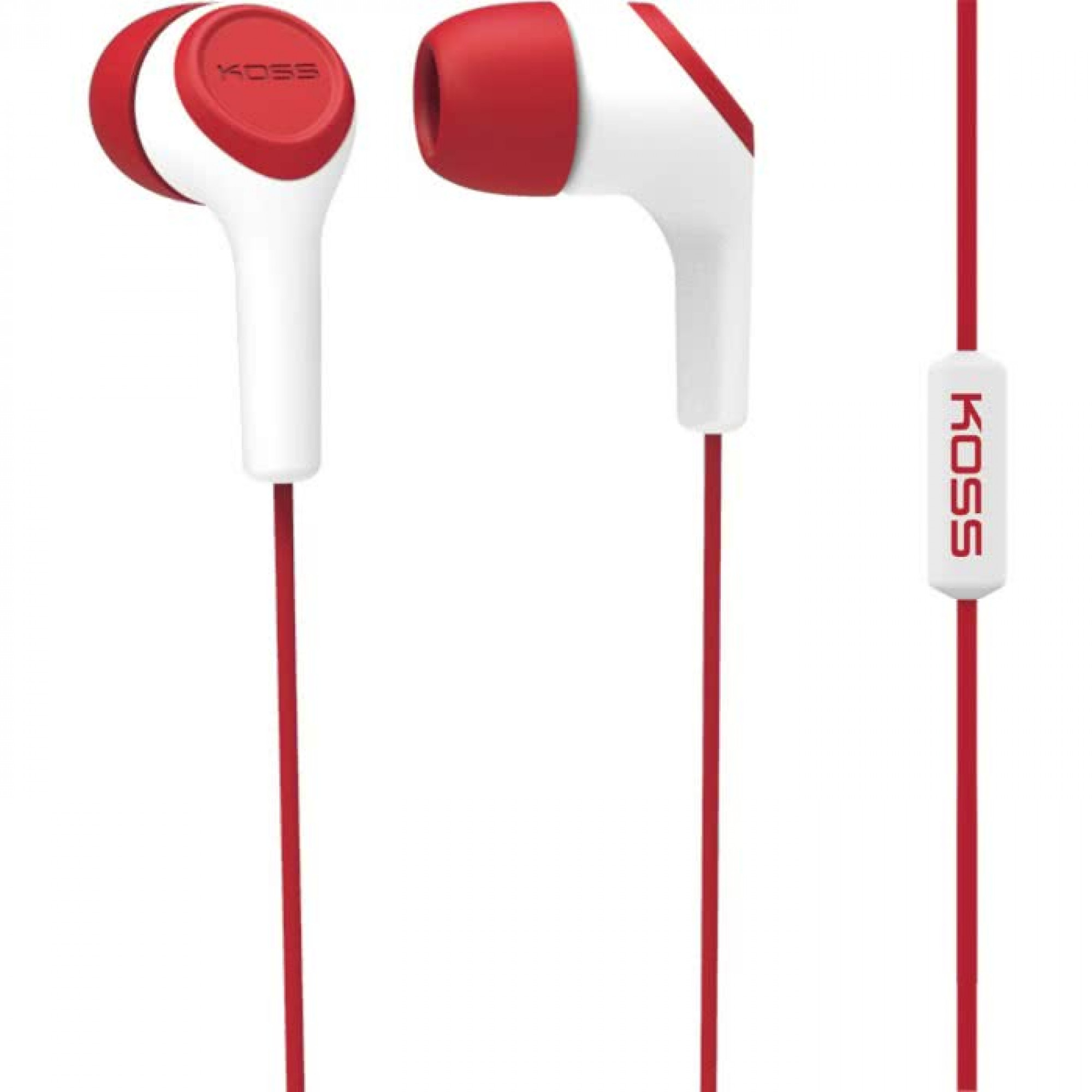 Наушники KOSS KEB15i Red, Mini jack (3.5 мм), вакуумные, микрофон на проводе, кабель 1.2 м