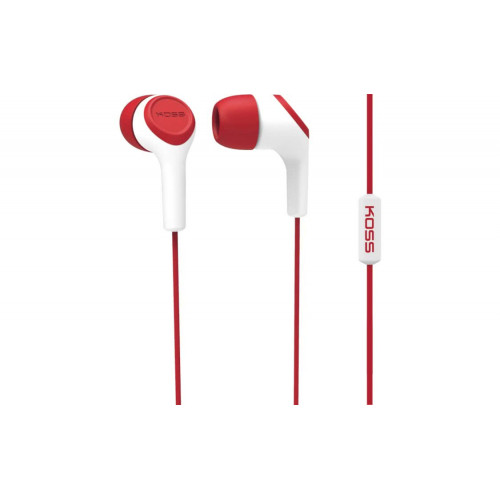 Наушники KOSS KEB15i Red, Mini jack (3.5 мм), вакуумные, микрофон на проводе, кабель 1.2 м