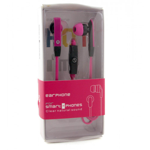 Наушники M3 Pink, Mini jack (3.5 мм), вакуумные, микрофон на проводе