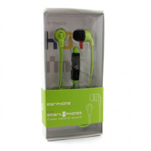 Наушники M1 Green, Mini jack (3.5 мм), вакуумные, микрофон на проводе