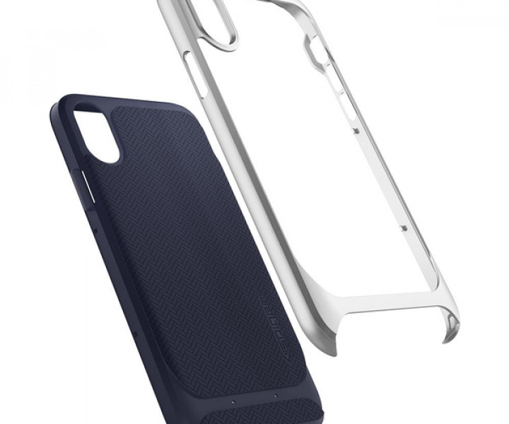 Чохол Spigen Case Neo Hybrid для iPhone X Satin Silver (057CS22167)