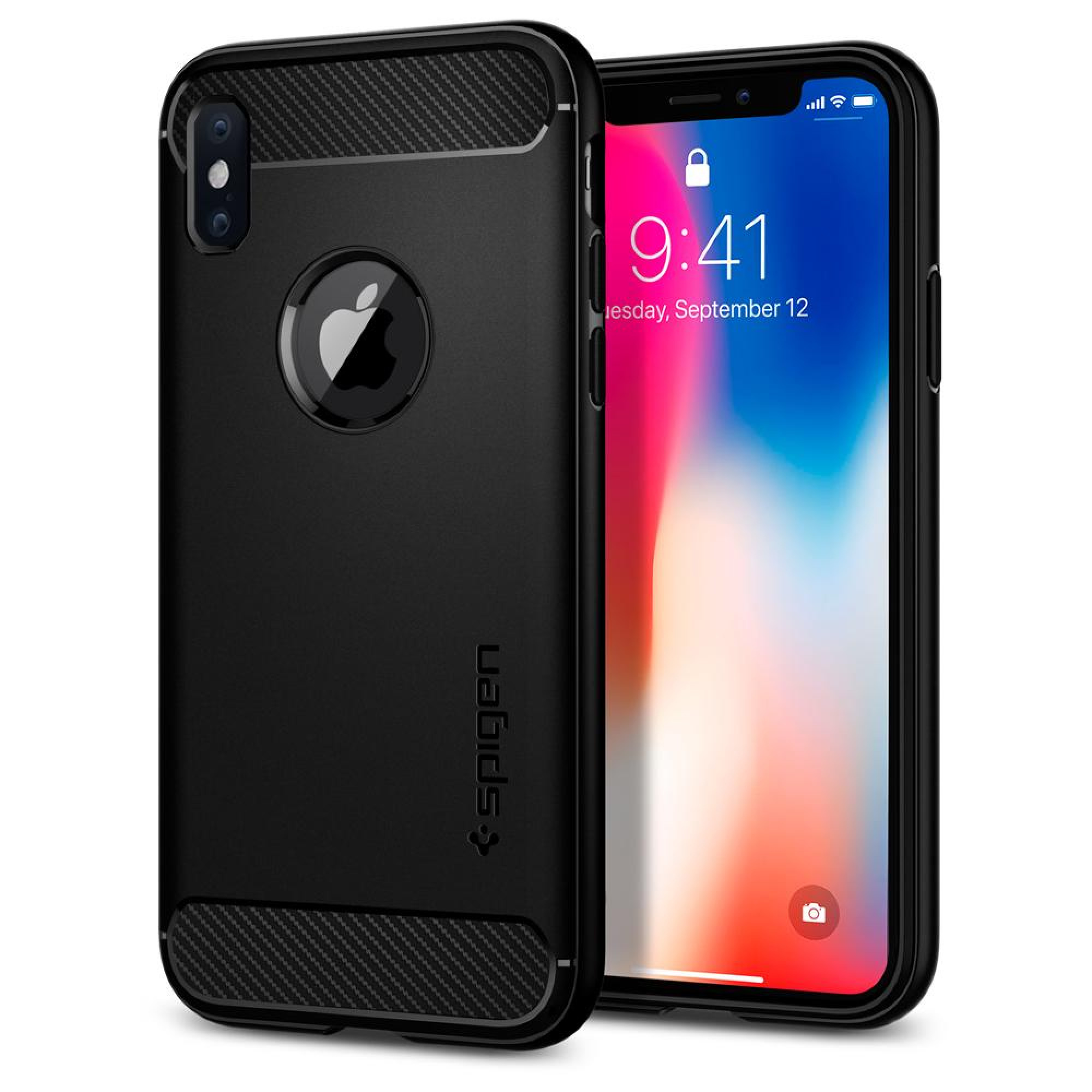 Чохол Spigen Case Rugged Armor для iPhone X Matt Black (057CS22125)
