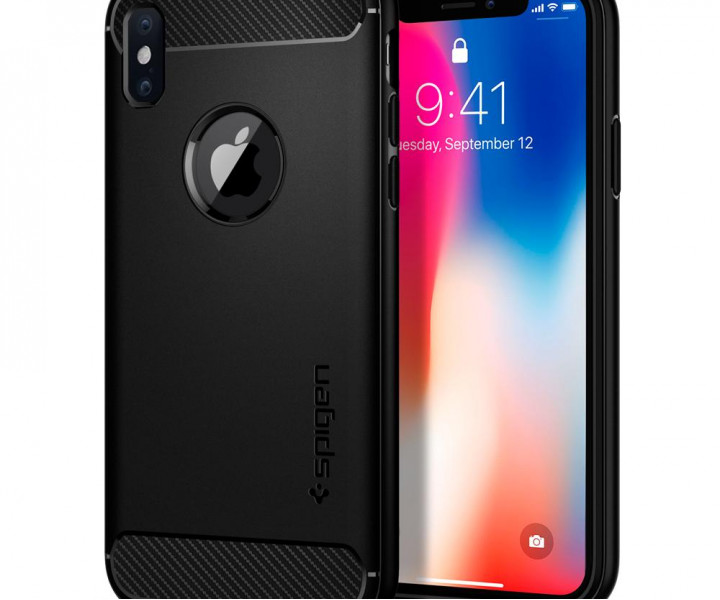 Чохол Spigen Case Rugged Armor для iPhone X Matt Black (057CS22125)