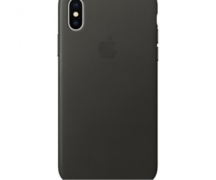 Чохол Apple Leather Case для iPhone X Charcoal Grey (MQTF2)