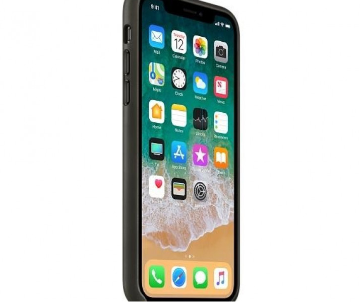 Чохол Apple Leather Case для iPhone X Charcoal Grey (MQTF2)