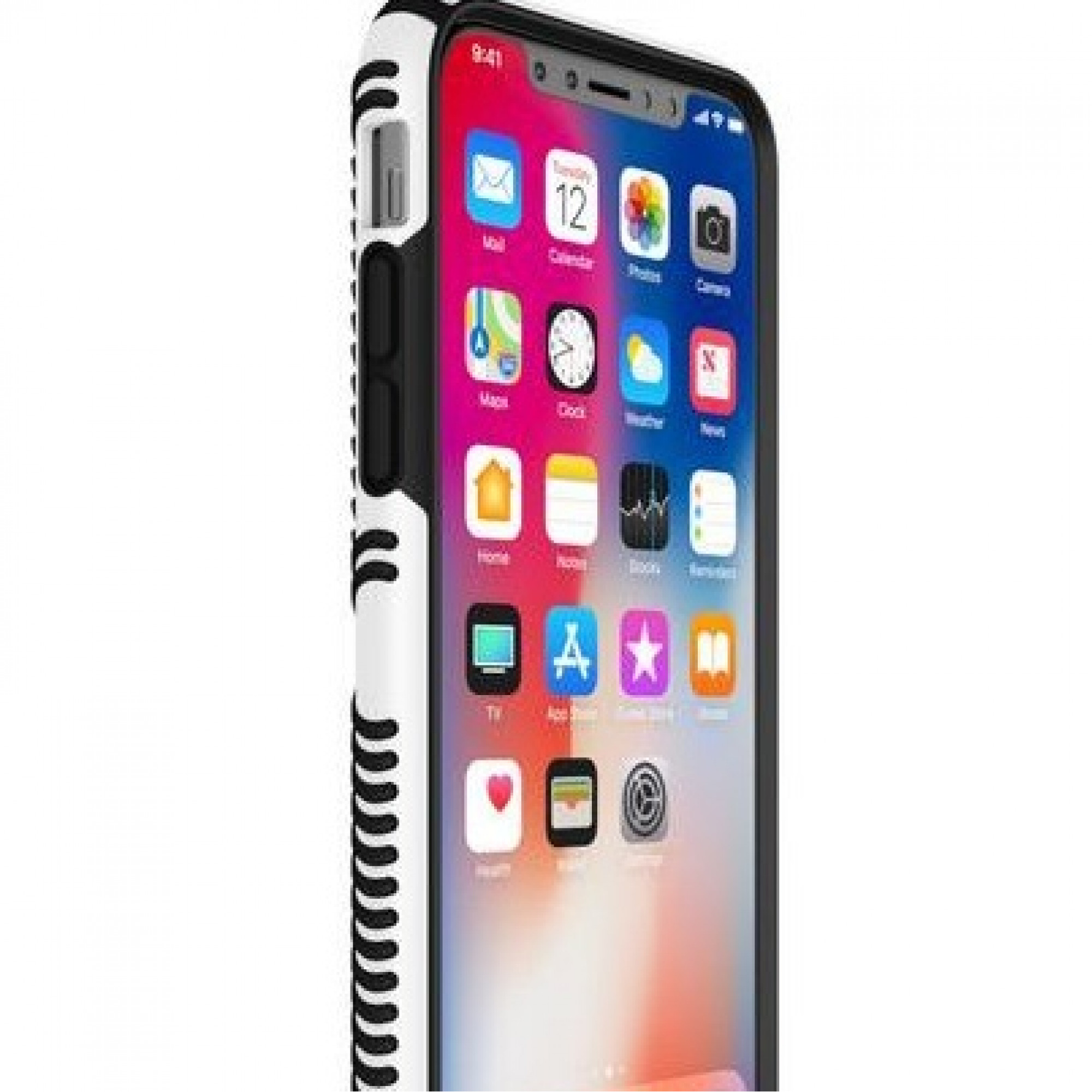 Чохол Speck Presidio Grip для iPhone X White/Black (SP-103131-1909)