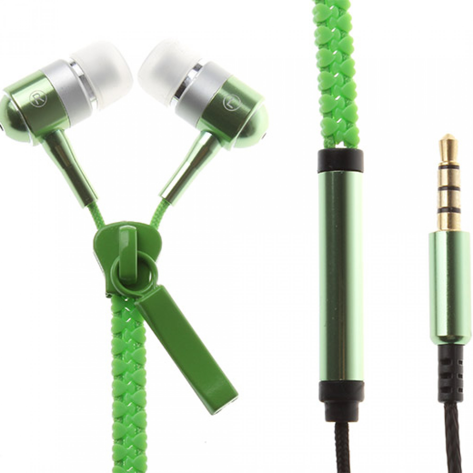 Наушники Zipper Earphones Green