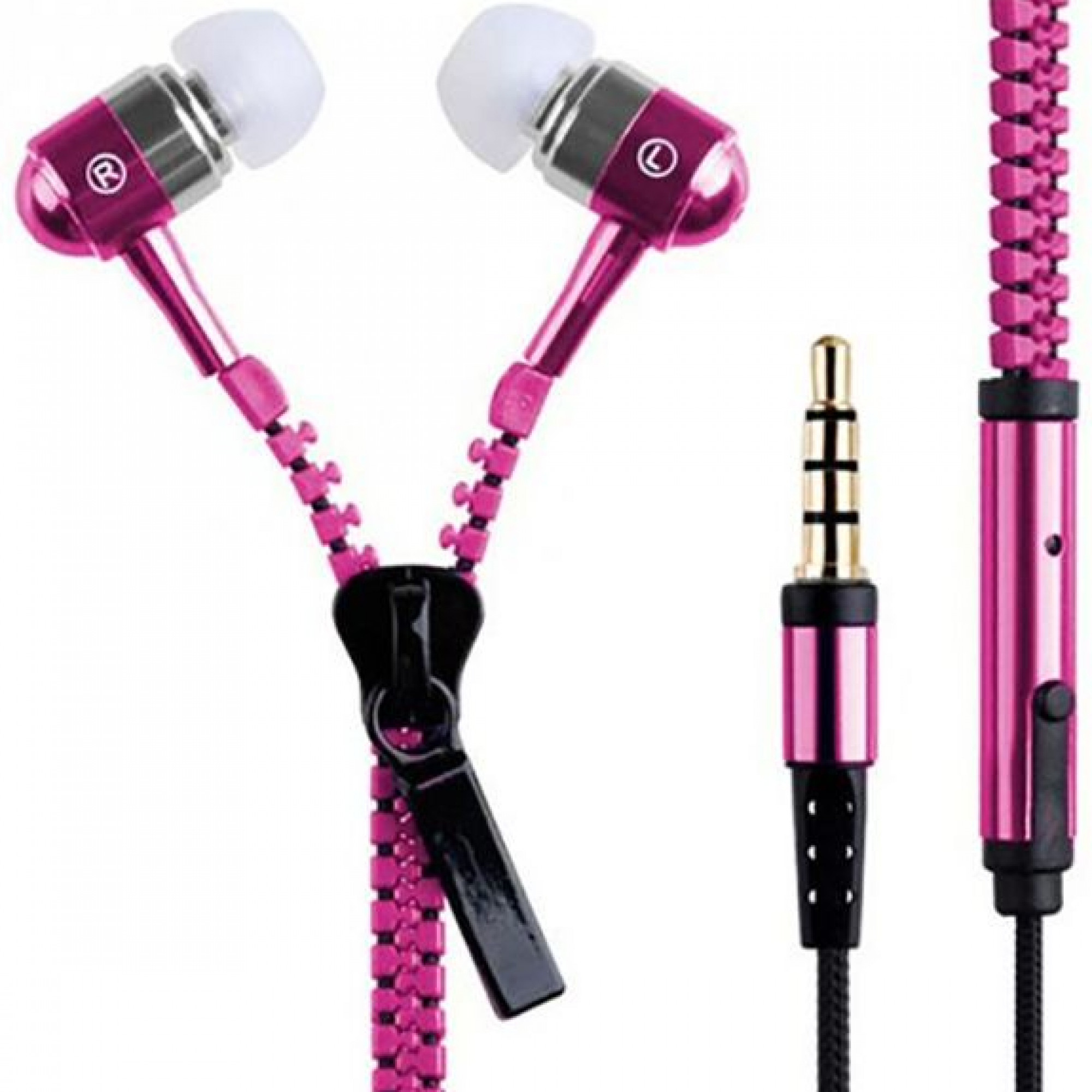 Наушники Zipper Earphones Pink