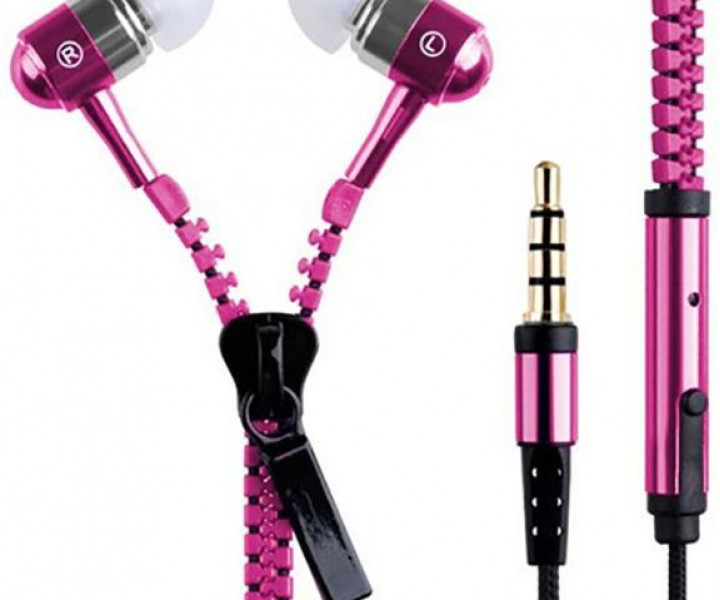 Наушники Zipper Earphones Pink