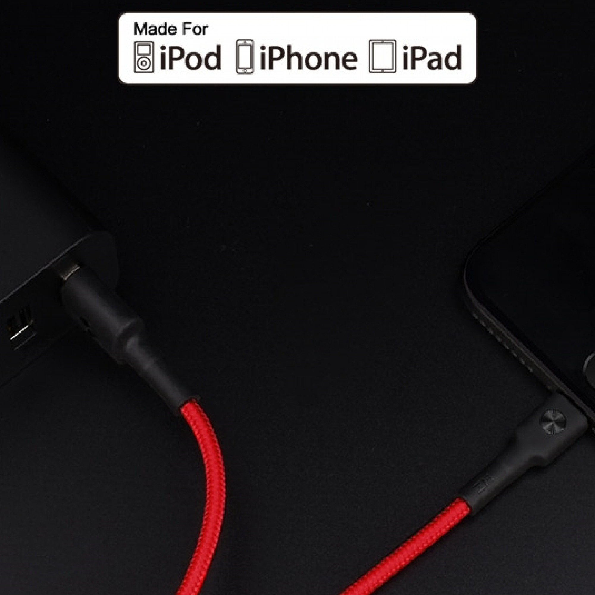 Кабель ZMi AL823 USB - Lighting Red (Kevlar) (30 см) AL823 Red