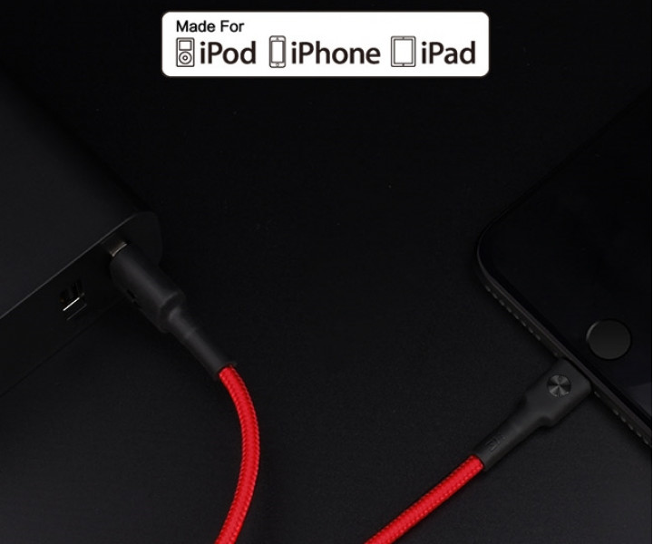 Кабель ZMi AL823 USB - Lighting Red (Kevlar) (30 см) AL823 Red