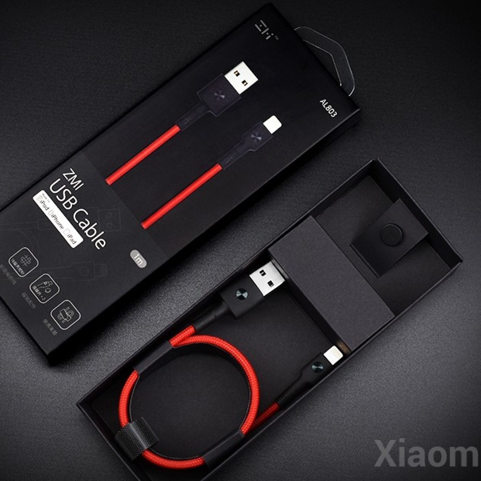 Кабель ZMi AL823 USB - Lighting Red (Kevlar) (30 см) AL823 Red