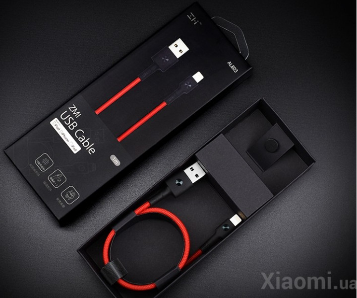 Кабель ZMi AL823 USB - Lighting Red (Kevlar) (30 см) AL823 Red