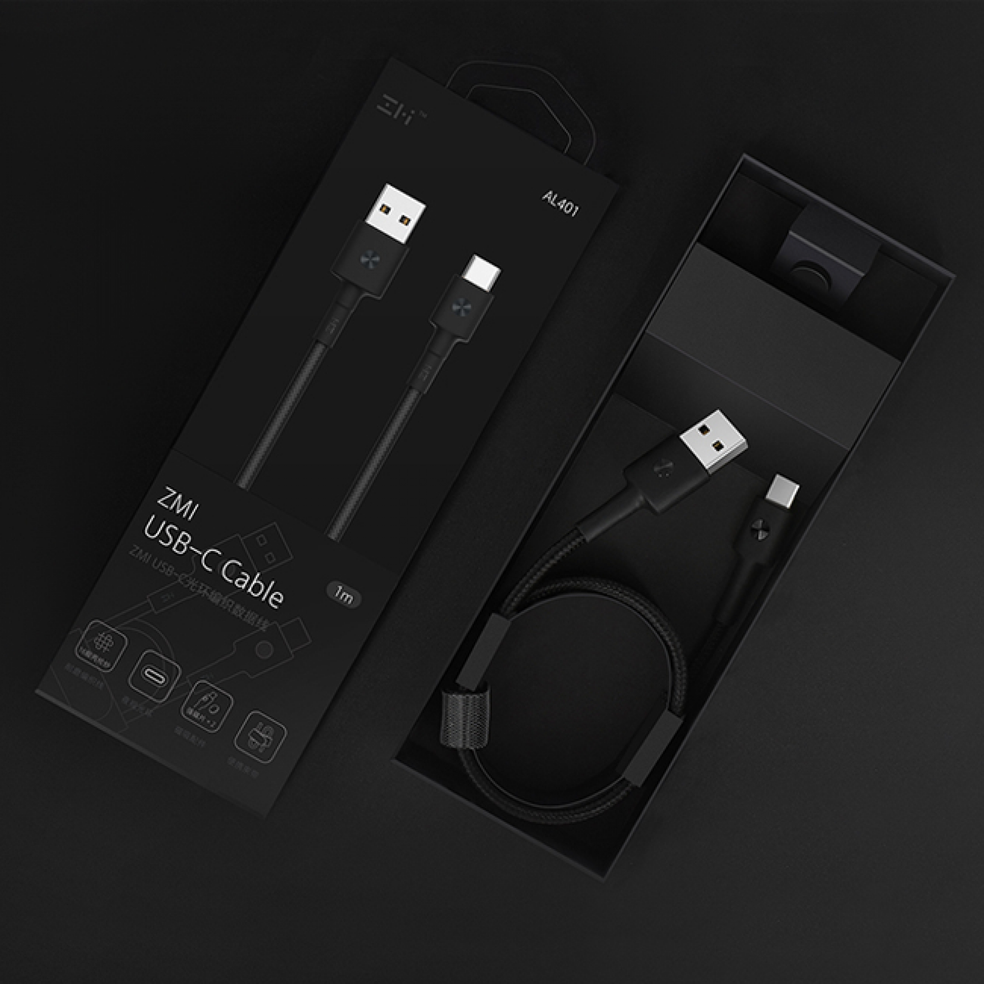 Кабель ZMi AL401 USB - Type-C Black (Kevlar) (100 см) AL401 Black