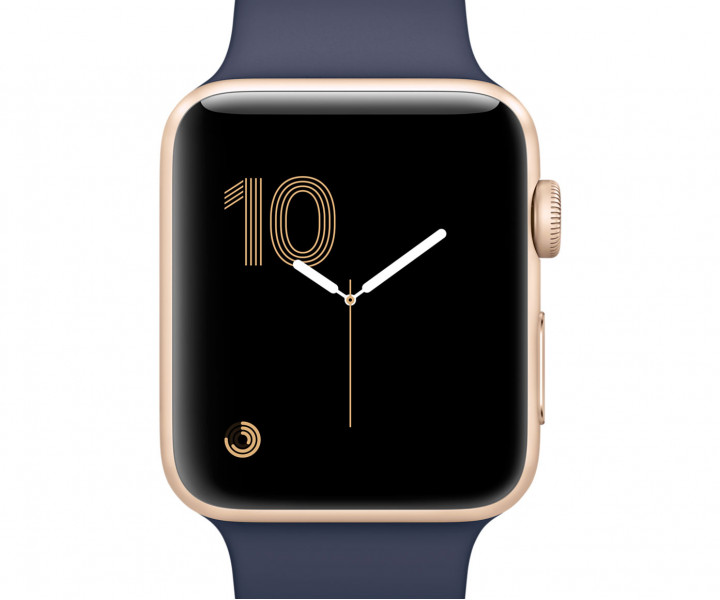 Apple Watch Series 2 42mm Gold Aluminum Case with Midnight Blue Sport Band (MQ152)