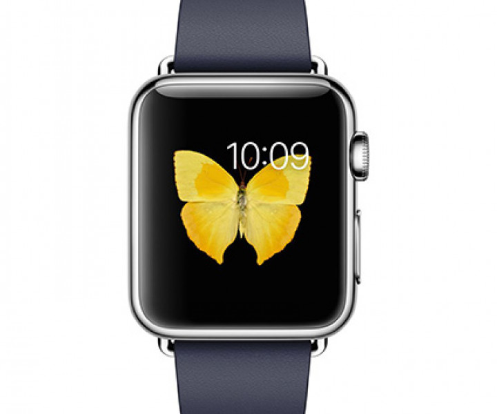 Apple Watch Series 2 38mm Stainless Steel Case with Midnight Blue Modern Buckle Small (MNP82)