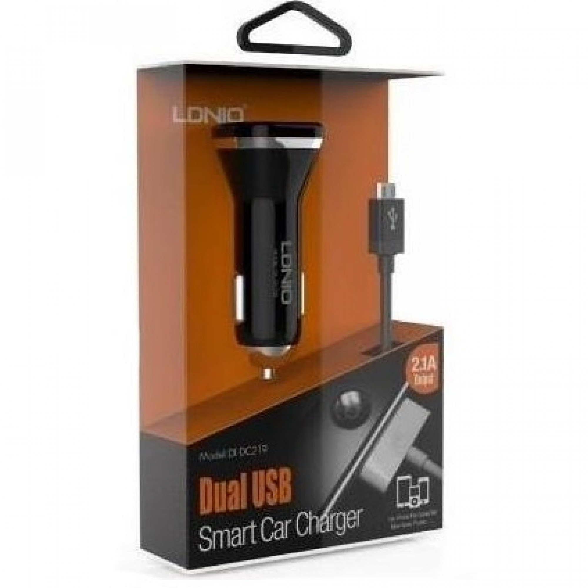 АЗУ Ldnio Dual Car Charger Lightning cable dl-219 Black