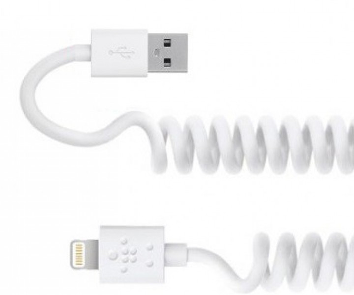 Кабель-пружинка Belkin Sync Cable для iPhone 5 5s 66 Plus 6s6s Plus 77Plus