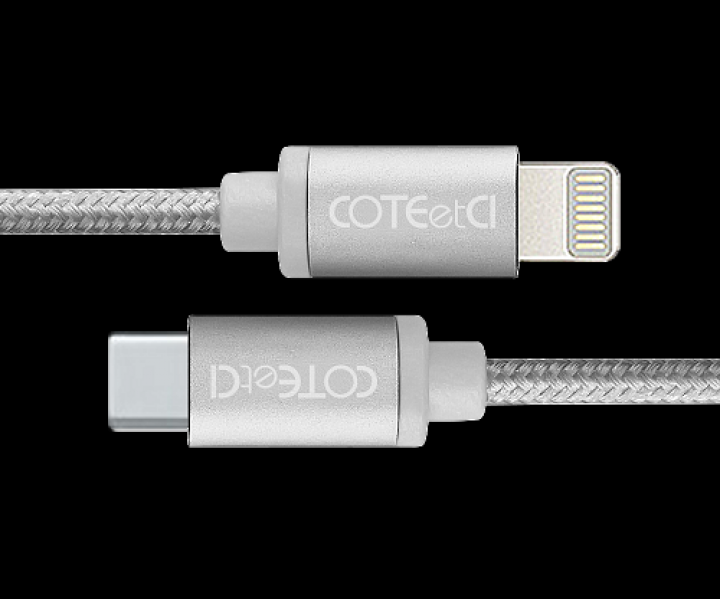 Кабель Lightning COTEetCI M38 Type-C to Lightning Cable 1.2m Silver (CS2151-TS)